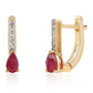Cercei din Argint 925 Placat cu Aur ( 1.77 grame ) cu Rubin Mozambic și Topaz Alb 0.78 Carate