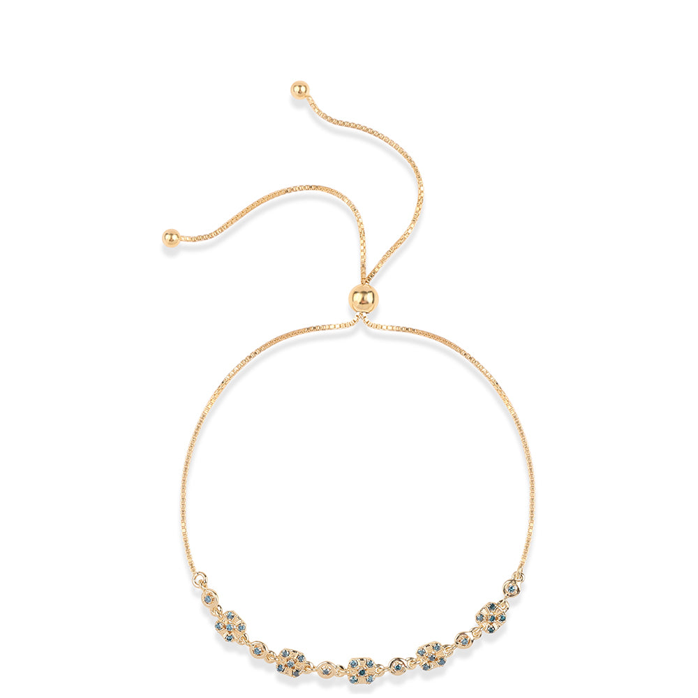 Brățară din Argint 925 Placat cu Aur ( 3.25 grame ) cu Diamant Albastru 0.31 Carate