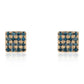 Cercei din Argint 925 Placat cu Aur ( 1.22 grame ) cu Diamant Albastru 0.32 Carate
