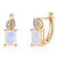 Cercei din Argint 925 Placat cu Aur ( 2.14 grame ) cu Piatra Lunii Curcubeu Clasa ”AA” și Topaz Alb 3.4 Carate