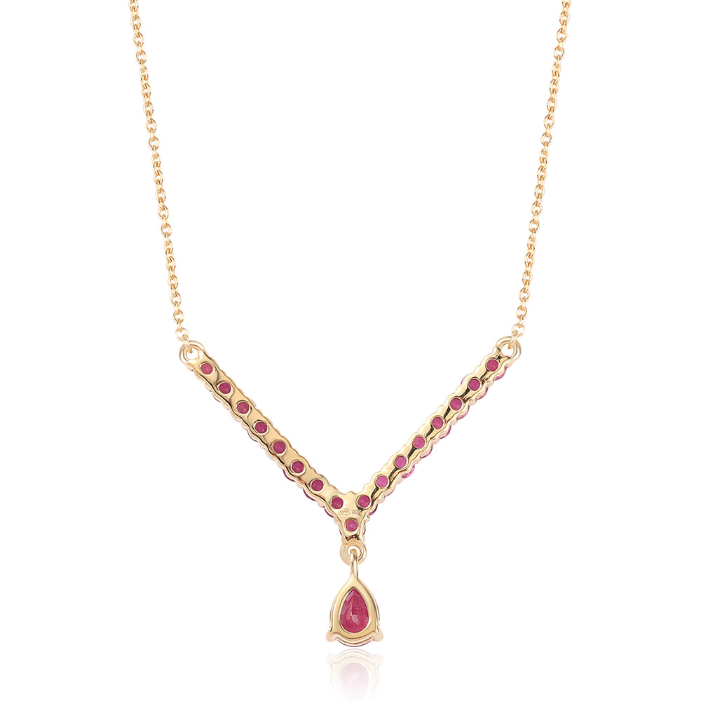 Colier din Argint 925 Placat cu Aur ( 3.69 grame ) cu Rubin Mozambic 2.4 Carate