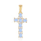 Cruce Pandantiv din Argint 925 Placat cu Aur ( 1.13 grame ) cu Piatra Lunii Curcubeu Clasa ”AA” 1.4 Carate
