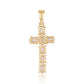 Cruce Pandantiv din Argint 925 Placat cu Aur ( 1.13 grame ) cu Piatra Lunii Curcubeu Clasa ”AA” 1.4 Carate
