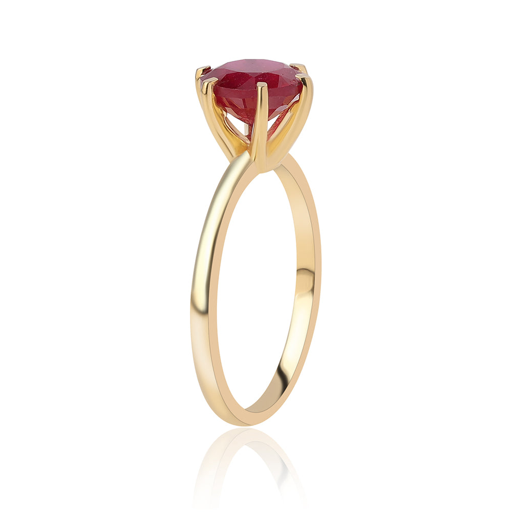 Inel din Argint 925 Placat cu Aur ( 2.24 grame ) cu Rubin Mozambic 2.88 Carate 3 