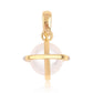 Set din Argint 925 Placat cu Aur ( 5.75 grame ) cu Perlă de Apă Dulce Albă și Topaz Alb 17.1 Carate ( Cercei+Inel+Pandantiv )