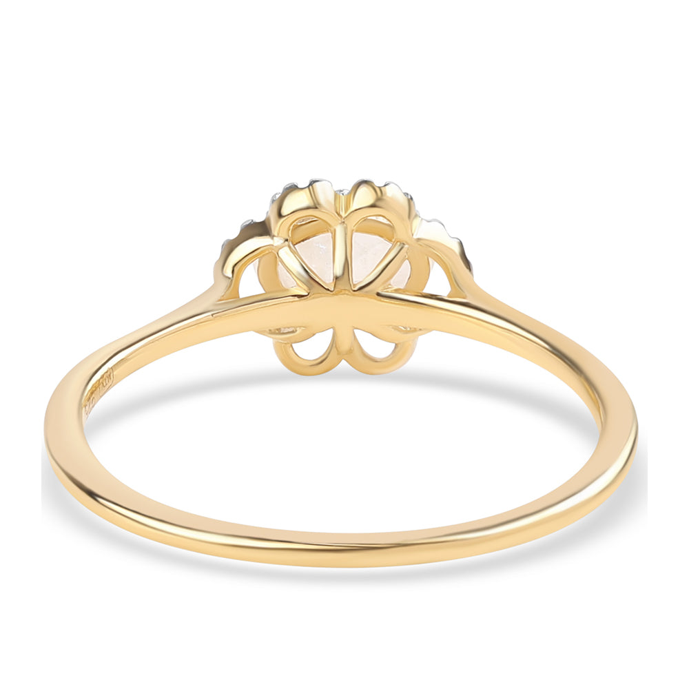 Inel din Argint 925 Placat cu Aur ( 1.59 grame ) cu Piatra Lunii Curcubeu Clasa ”AA” 0.79 Carate 2 