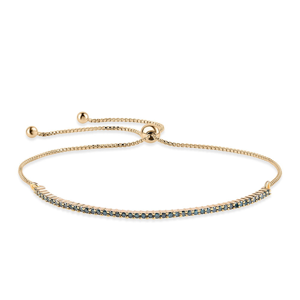 Brățară din Argint 925 Placat cu Aur ( 2.88 grame ) cu Diamant Albastru 0.45 Carate 1 