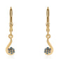 Cercei din Argint 925 Placat cu Aur ( 1.29 grame ) cu Diamant Albastru 0.11 Carate