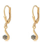 Cercei din Argint 925 Placat cu Aur ( 1.29 grame ) cu Diamant Albastru 0.11 Carate