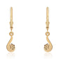 Cercei din Argint 925 Placat cu Aur ( 1.29 grame ) cu Diamant Albastru 0.11 Carate