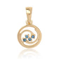 Pandantiv din Argint 925 Placat cu Aur ( 0.63 grame ) cu Diamant Albastru 0.04 Carate