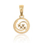 Pandantiv din Argint 925 Placat cu Aur ( 0.63 grame ) cu Diamant Albastru 0.04 Carate