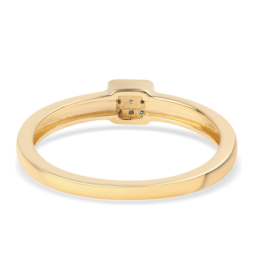 Inel din Argint 925 Placat cu Aur ( 1.76 grame ) cu Diamant Albastru 0.06 Carate