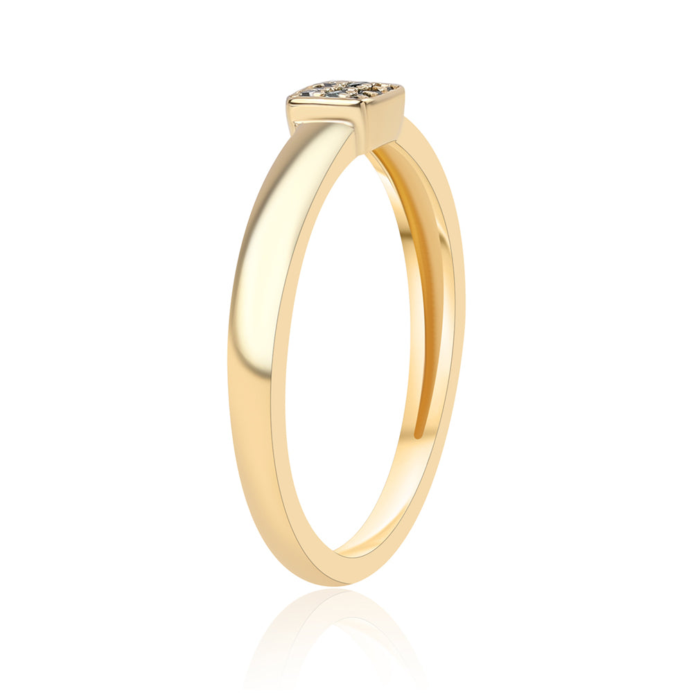 Inel din Argint 925 Placat cu Aur ( 1.76 grame ) cu Diamant Albastru 0.06 Carate 3 