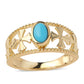 Inel din Argint 925 Placat cu Aur ( 3.09 grame ) cu Turcoaz ”Frumoasa Adormită” 0.54 Carate