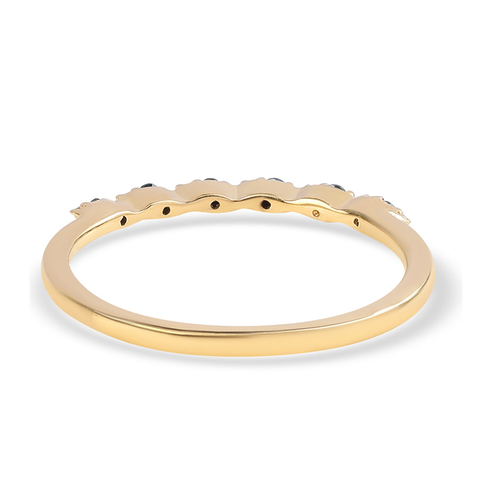 Inel din Argint 925 Placat cu Aur ( 1.21 grame ) cu Diamant Albastru 0.06 Carate 2 