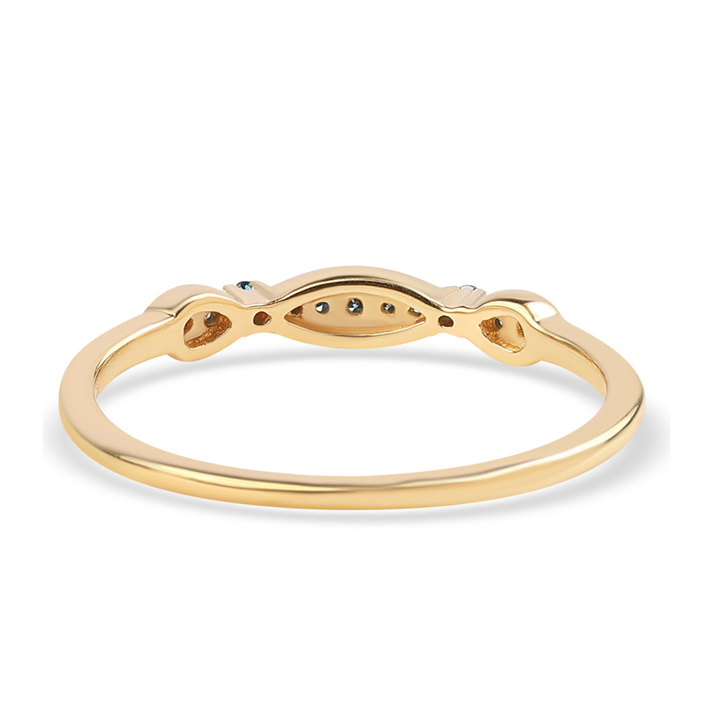 Inel din Argint 925 Placat cu Aur ( 1.13 grame ) cu Diamant Albastru 0.07 Carate 2 