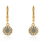 Cercei din Argint 925 Placat cu Aur ( 1.67 grame ) cu Diamant Albastru 0.28 Carate