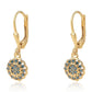 Cercei din Argint 925 Placat cu Aur ( 1.67 grame ) cu Diamant Albastru 0.28 Carate