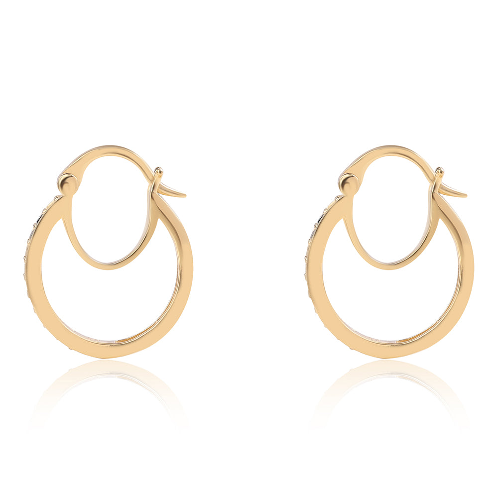 Cercei din Argint 925 Placat cu Aur ( 2.14 grame ) cu Diamant Albastru 0.2 Carate 2 