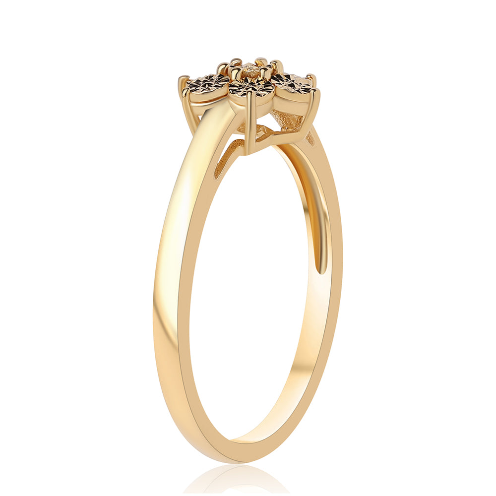 Inel din Argint 925 Placat cu Aur ( 2.48 grame ) cu Diamant Albastru 0.01 Carate