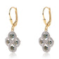 Cercei din Argint 925 Placat cu Aur ( 2.24 grame ) cu Diamant Albastru și Diamant Alb 0.48 Carate