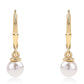 Cercei din Argint 925 Placat cu Aur ( 1.04 grame ) cu Perlă de Apă Dulce Albă 3.8 Carate