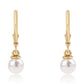 Cercei din Argint 925 Placat cu Aur ( 1.04 grame ) cu Perlă de Apă Dulce Albă 3.8 Carate