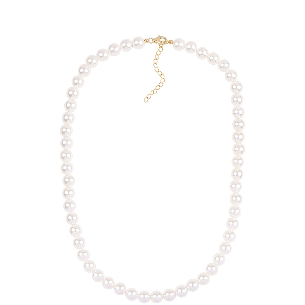 Set din Argint 925 Placat cu Aur ( 1.81 grame ) cu Perlă de Apă Dulce Albă 314.2 Carate ( Colier+Cercei+Brățară ) 7 