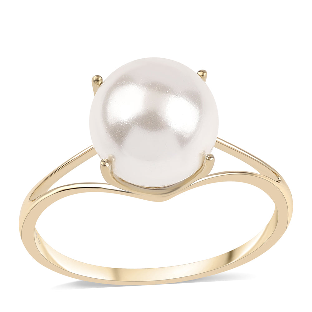 Inel din Aur de 9K ( 1.91 grame ) cu Perlă de Apă Dulce Albă 7.03 Carate