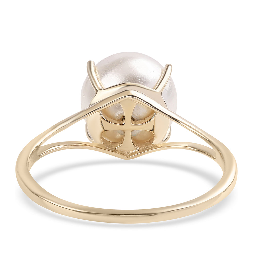 Inel din Aur de 9K ( 1.91 grame ) cu Perlă de Apă Dulce Albă 7.03 Carate