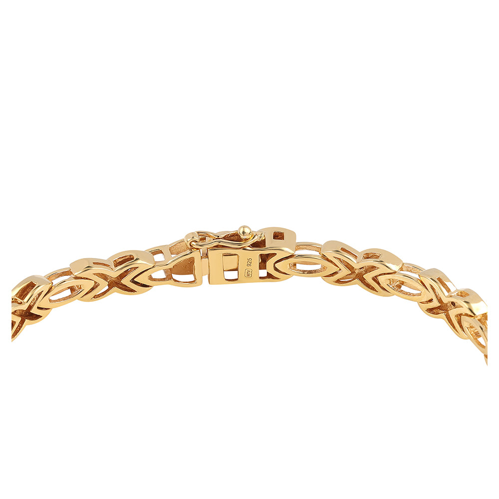 Brățară din Argint 925 Placat cu Aur ( 14.19 grame ) cu Diamant Albastru 0.08 Carate 3 