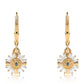 Cercei din Argint 925 Placat cu Aur ( 1.82 grame ) cu Diamant Albastru și Topaz Alb 0.18 Carate