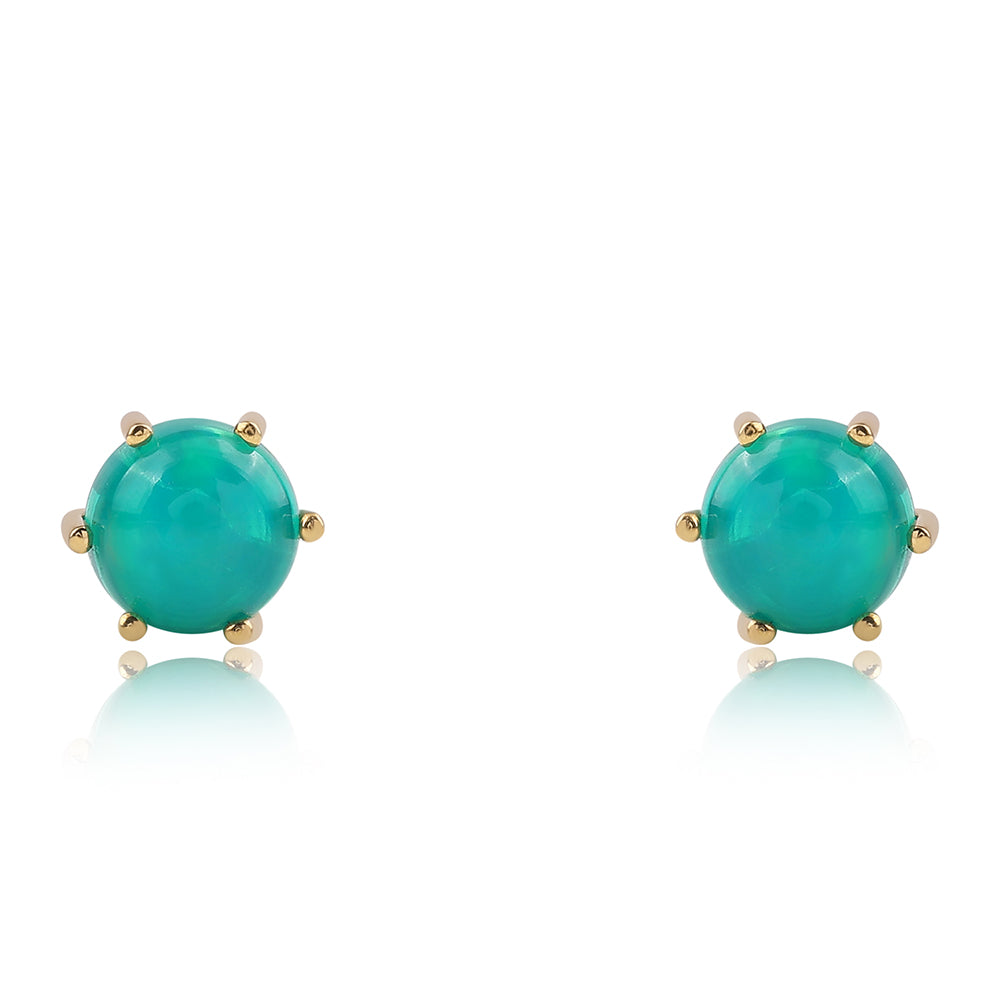 Cercei din Argint 925 Placat cu Aur ( 1.04 grame ) cu Opal Verde Etiopian Lega Dembi 1.1 Carate 2 