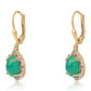 Cercei din Argint 925 Placat cu Aur ( 3 grame ) cu Opal Verde Etiopian Lega Dembi și Topaz Alb 2.47 Carate