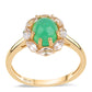 Inel din Argint 925 Placat cu Aur ( 2.12 grame ) cu Opal Verde Etiopian Lega Dembi și Topaz Alb 1.97 Carate