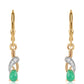 Cercei din Argint 925 Placat cu Aur ( 2 grame ) cu Opal Verde Etiopian Lega Dembi și Topaz Alb 0.59 Carate