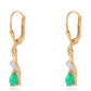 Cercei din Argint 925 Placat cu Aur ( 2 grame ) cu Opal Verde Etiopian Lega Dembi și Topaz Alb 0.59 Carate