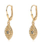 Cercei din Argint 925 Placat cu Aur ( 2.96 grame ) cu Diamant Albastru 0.04 Carate