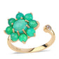 Inel din Argint 925 Placat cu Aur ( 3.09 grame ) cu Opal Verde Etiopian Lega Dembi și Topaz Alb 2.41 Carate