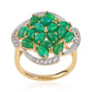 Inel din Argint 925 Placat cu Aur ( 5.12 grame ) cu Opal Verde Etiopian Lega Dembi și Topaz Alb 2.52 Carate