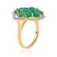 Inel din Argint 925 Placat cu Aur ( 5.12 grame ) cu Opal Verde Etiopian Lega Dembi și Topaz Alb 2.52 Carate