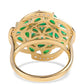 Inel din Argint 925 Placat cu Aur ( 5.12 grame ) cu Opal Verde Etiopian Lega Dembi și Topaz Alb 2.52 Carate