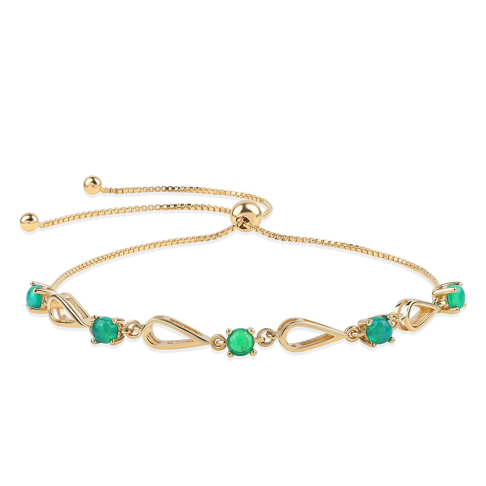 Brățară din Argint 925 Placat cu Aur ( 3.98 grame ) cu Opal Verde Etiopian Lega Dembi 0.85 Carate