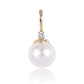 Pandantiv din Aur de 9K ( 0.25 grame ) cu Perlă de Apă Dulce Albă și Zircon Alb 3.43 Carate