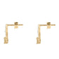 Cercei din Argint 925 Placat cu Aur ( 1.38 grame ) cu Diamant Albastru și Diamant Alb 0.08 Carate