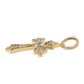 Cruce Pandantiv din Argint 925 Placat cu Aur ( 1.79 grame ) cu Diamant Albastru și Diamant Alb 0.17 Carate