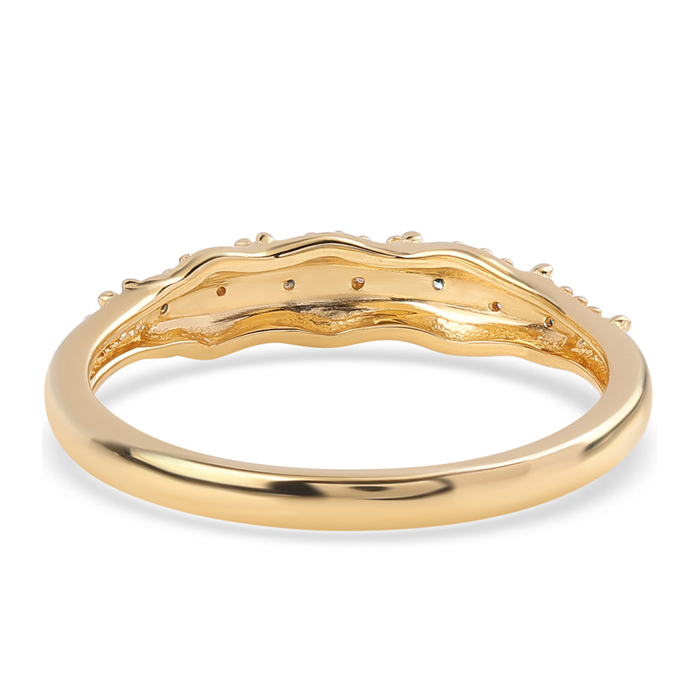 Inel din Argint 925 Placat cu Aur ( 2.28 grame ) cu Diamant Albastru și Diamant Alb 0.04 Carate