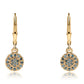 Cercei din Argint 925 Placat cu Aur ( 2.18 grame ) cu Diamant Albastru 0.32 Carate