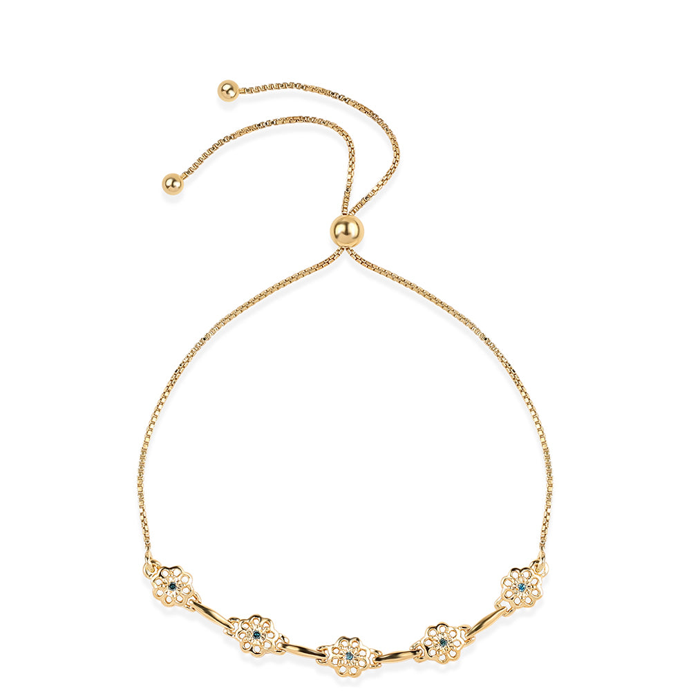 Brățară din Argint 925 Placat cu Aur ( 3.95 grame ) cu Diamant Albastru 0.04 Carate